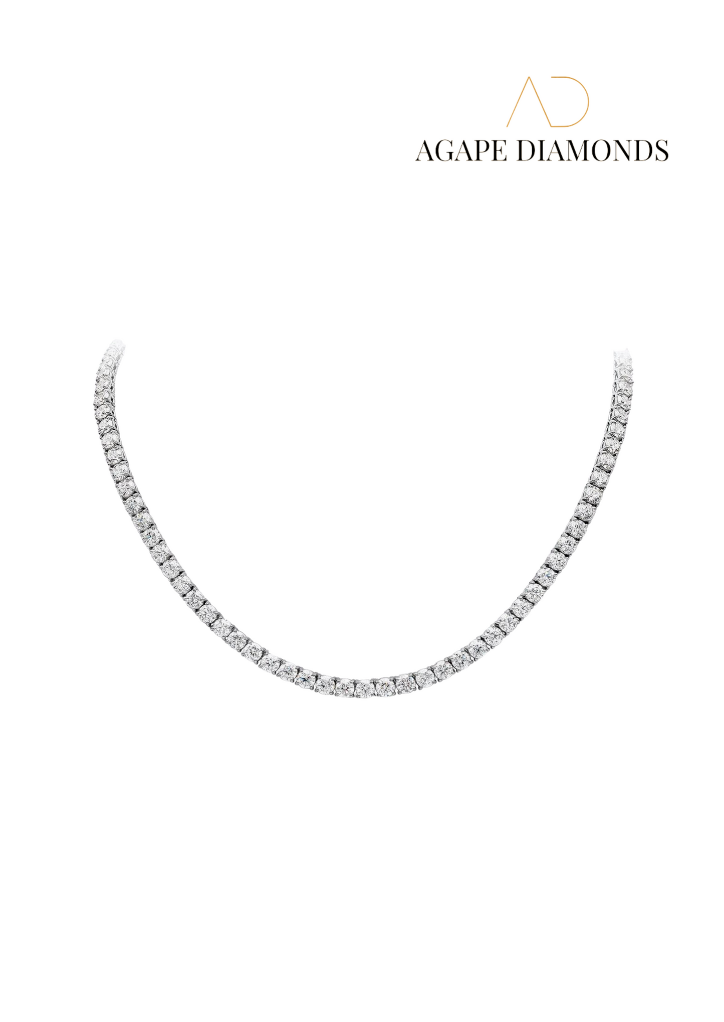 Agape Round Diamond Tennis Necklace