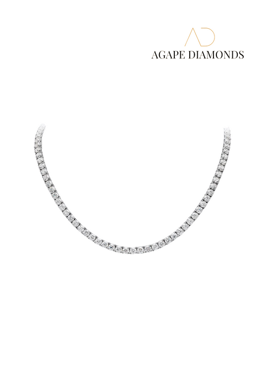 Agape Round Diamond Tennis Necklace