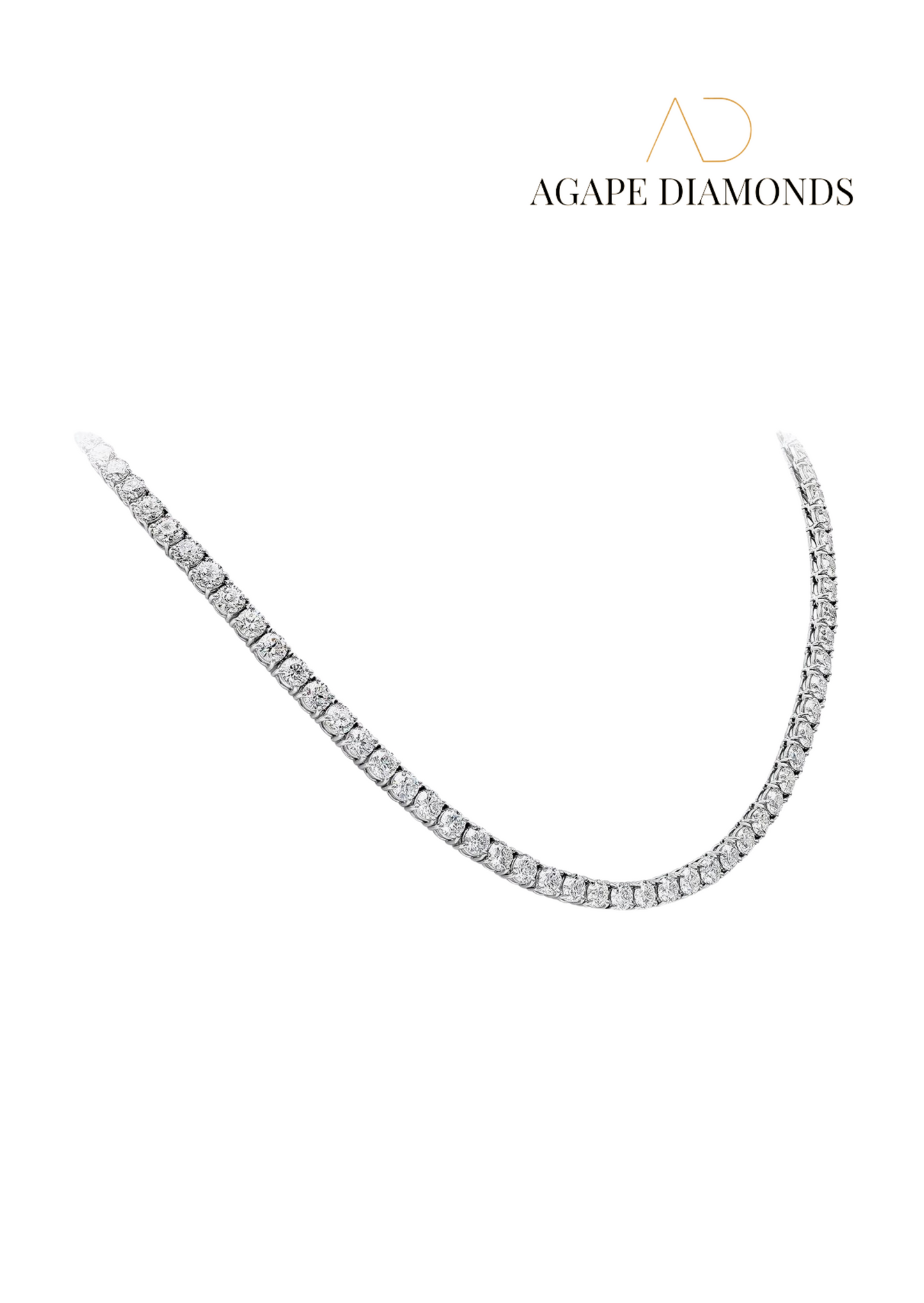 Agape Round Diamond Tennis Necklace