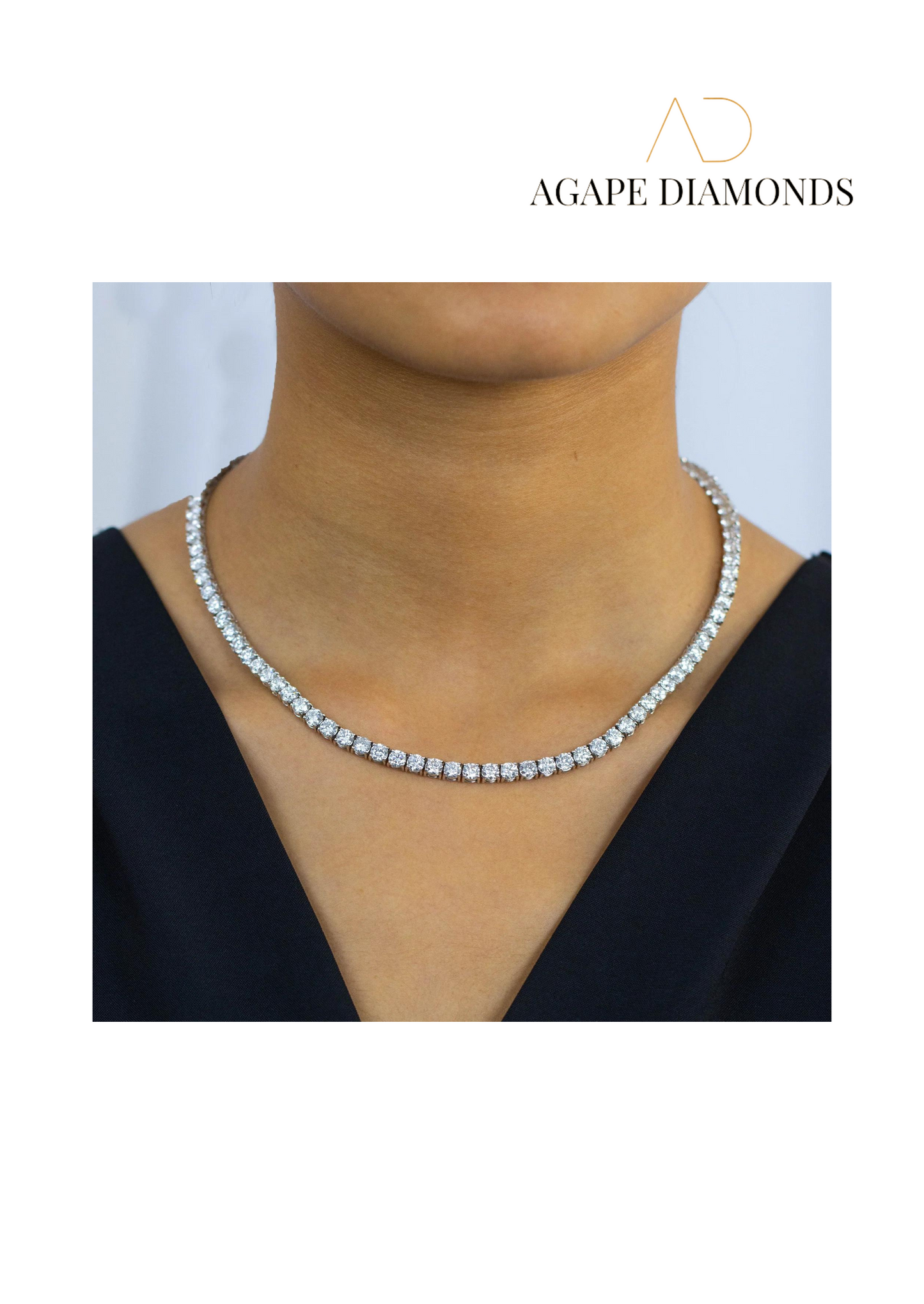 Agape Round Diamond Tennis Necklace