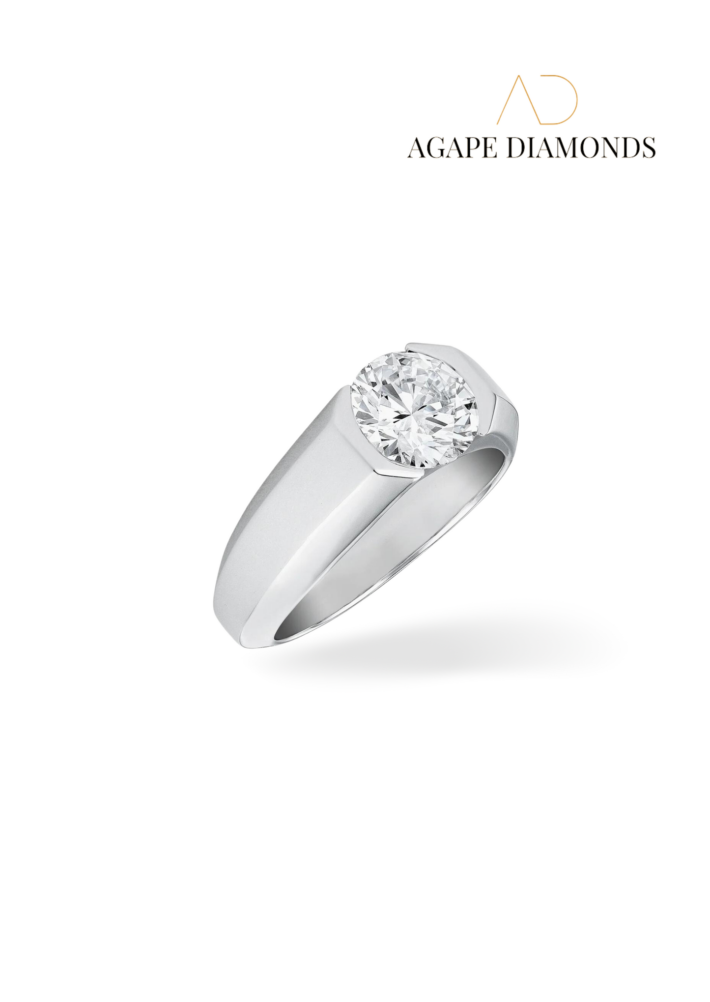 Agape Men's Alan Solitaire Ring