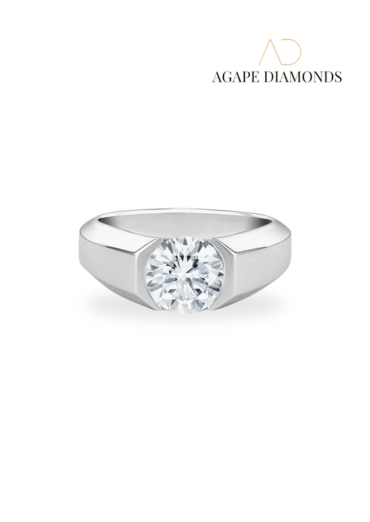 Agape Men's Alan Solitaire Ring