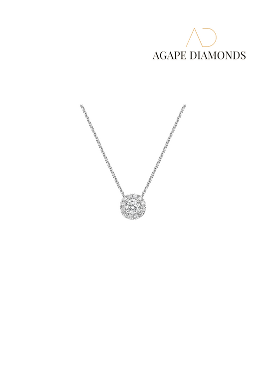 Agape Classic Diamond Halo Pendant (0.5-2.0 CT)