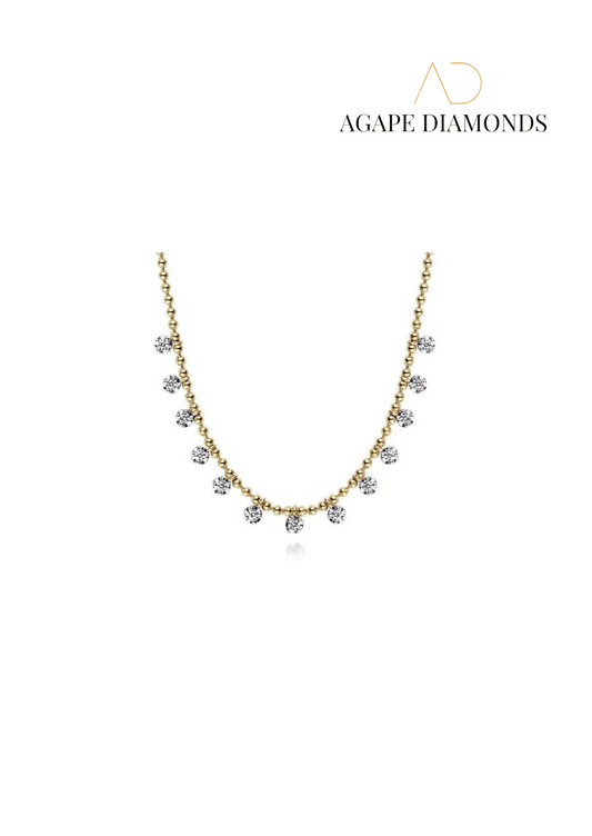 Agape Diamond Drop Station Necklace