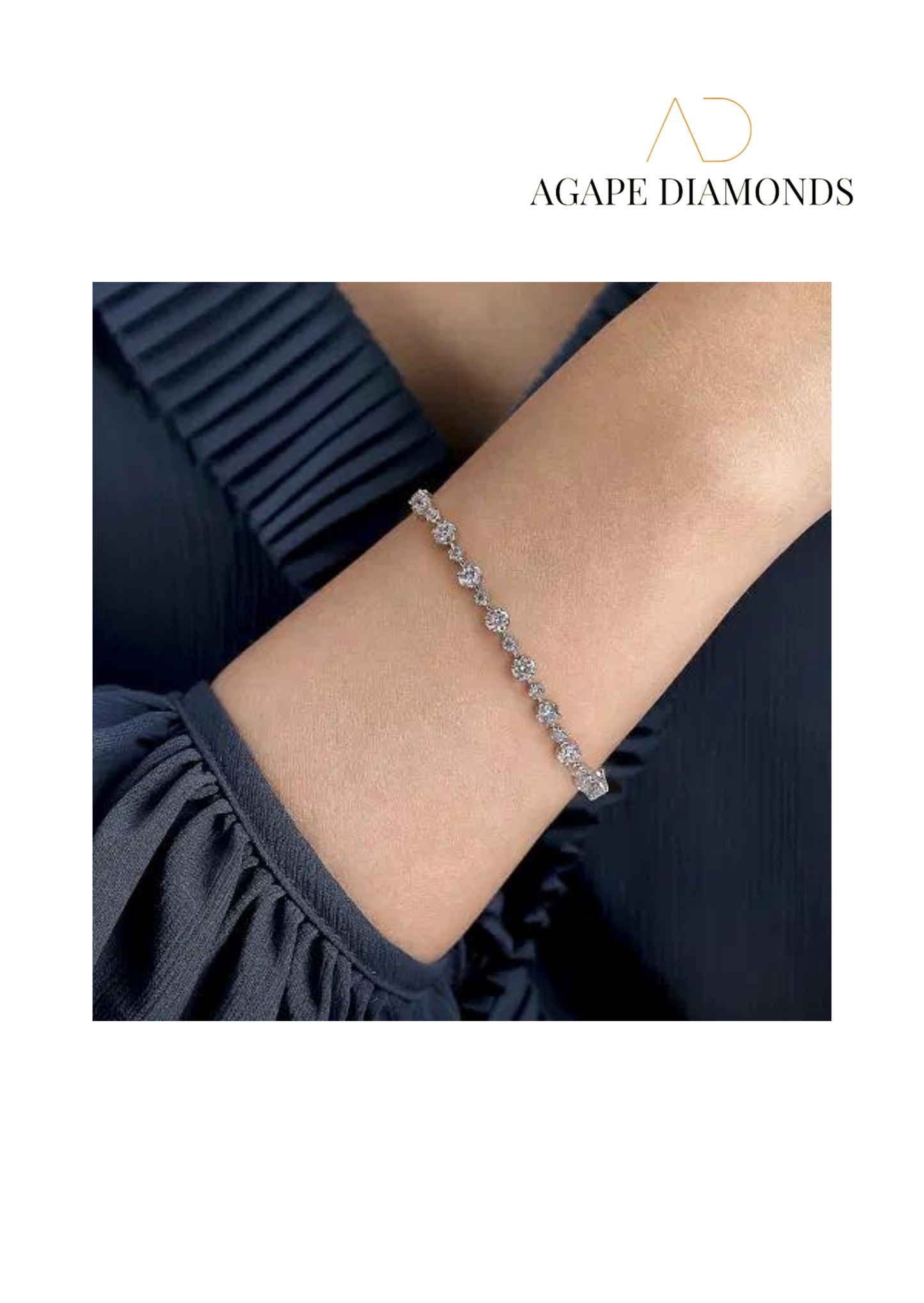 Agape Diamond Station Bracelet