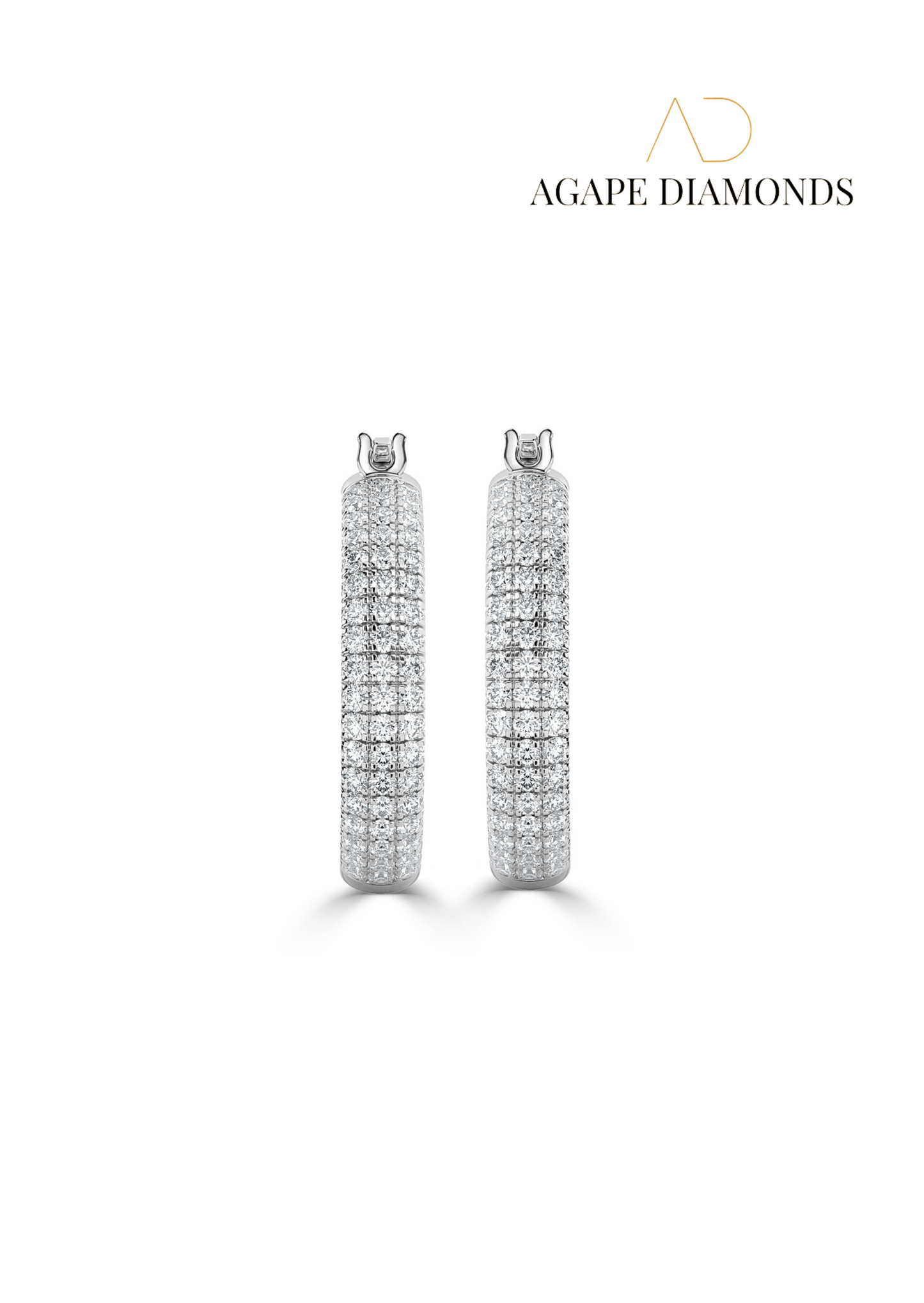 Agape Round Hoop Diamond Earrings