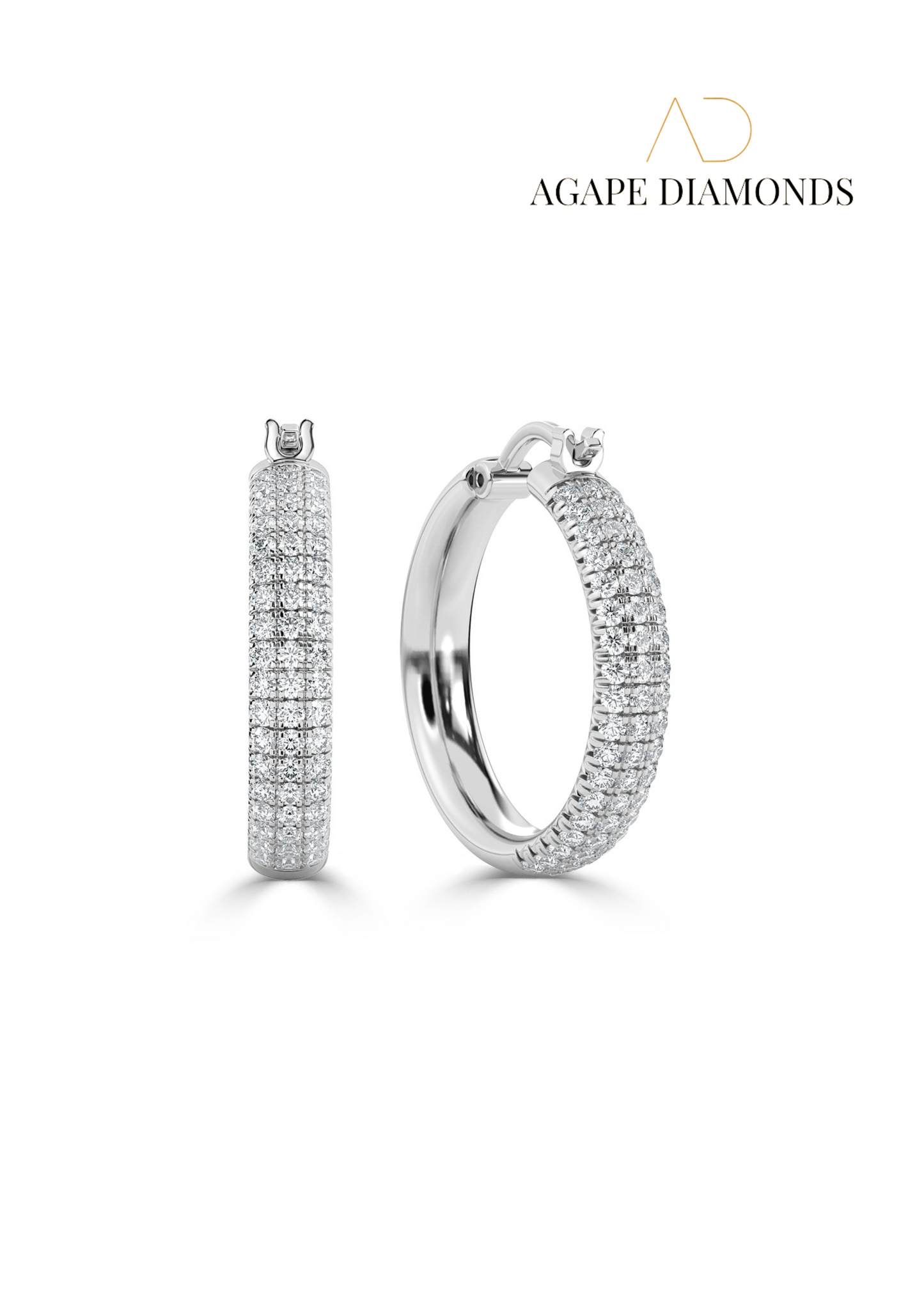 Agape Round Hoop Diamond Earrings