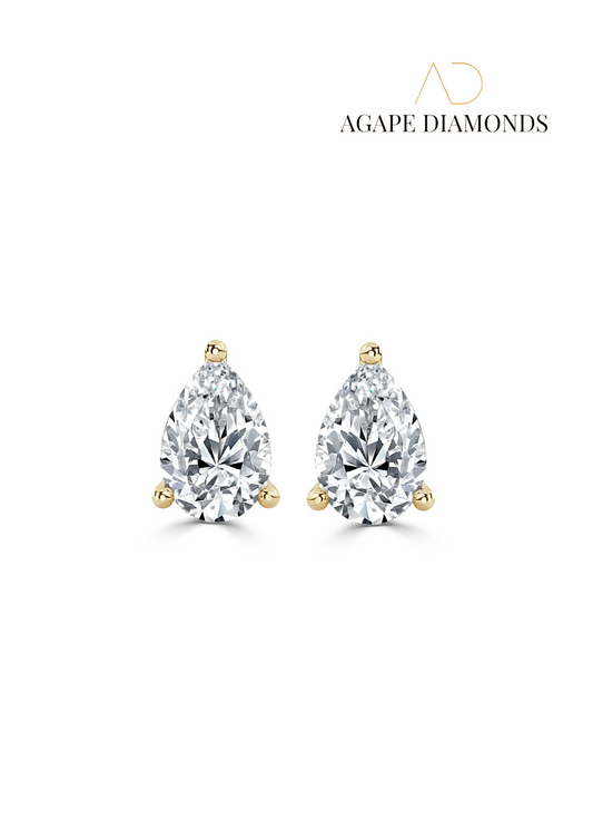 Agape Classic Pear Cut Diamond Earrings(0.50 CT-2.0 CT)