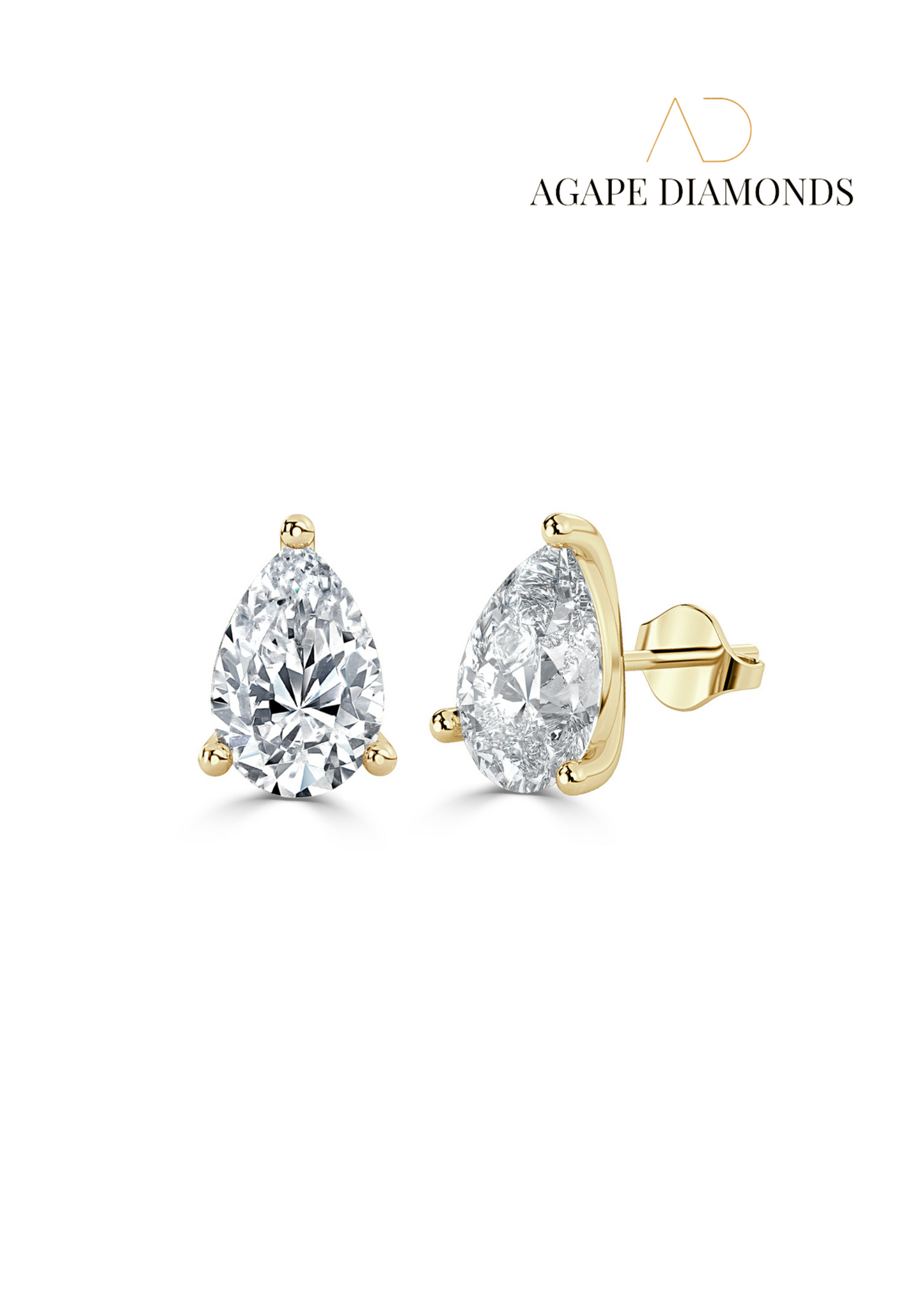 Agape Classic Pear Cut Diamond Earrings(0.50 CT-2.0 CT)