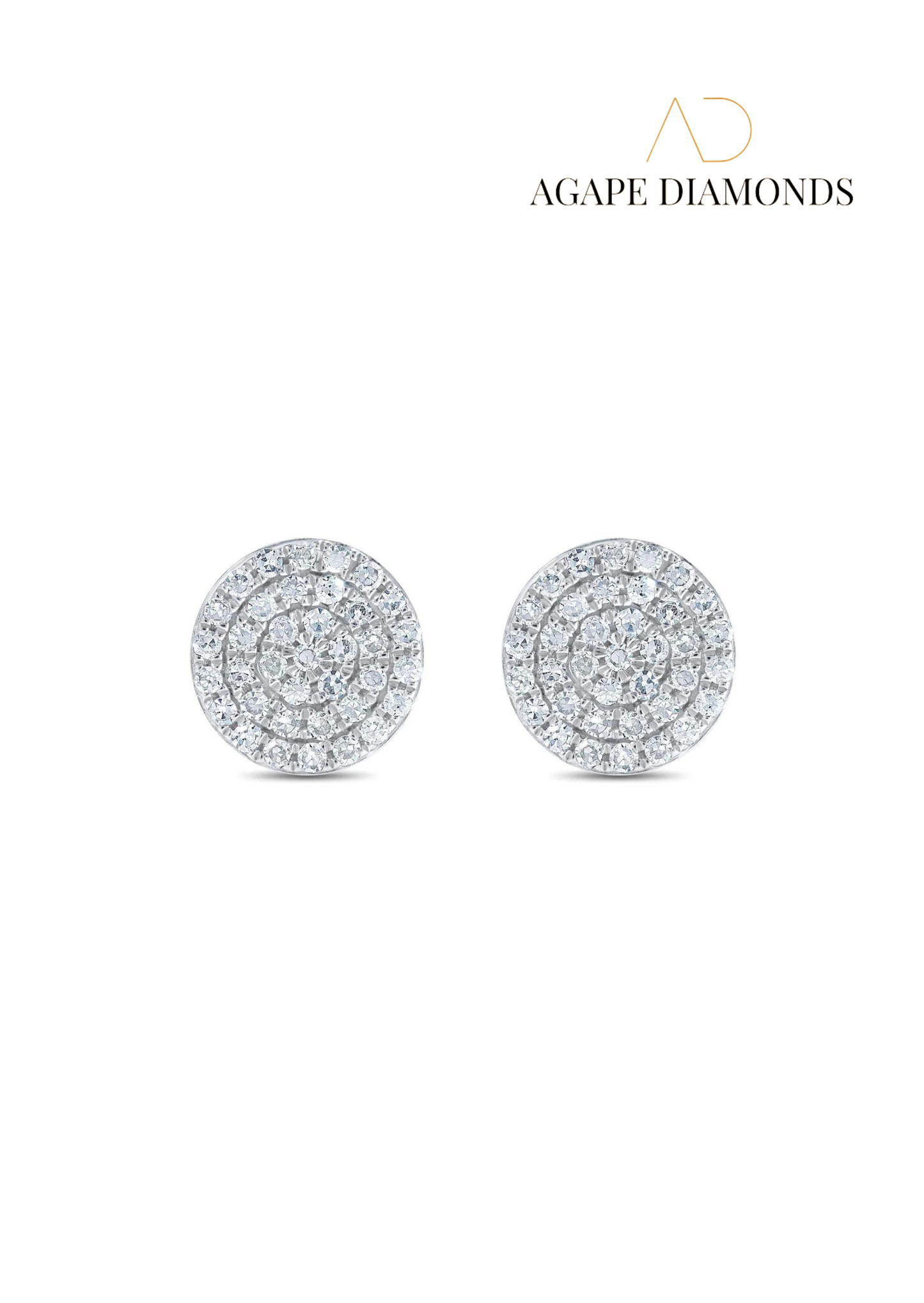 Agape Small Pave Diamond Disc Earrings