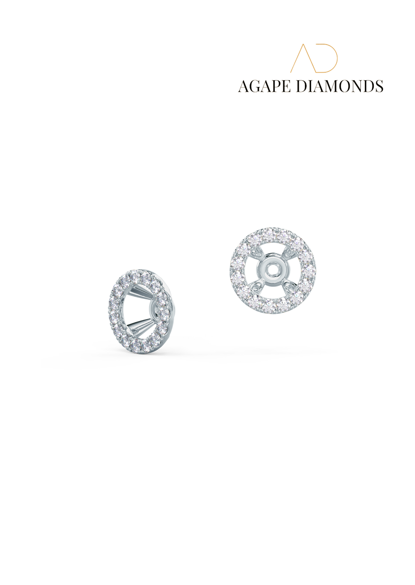 Agape Classic Earrings With Removable Halo Jacket