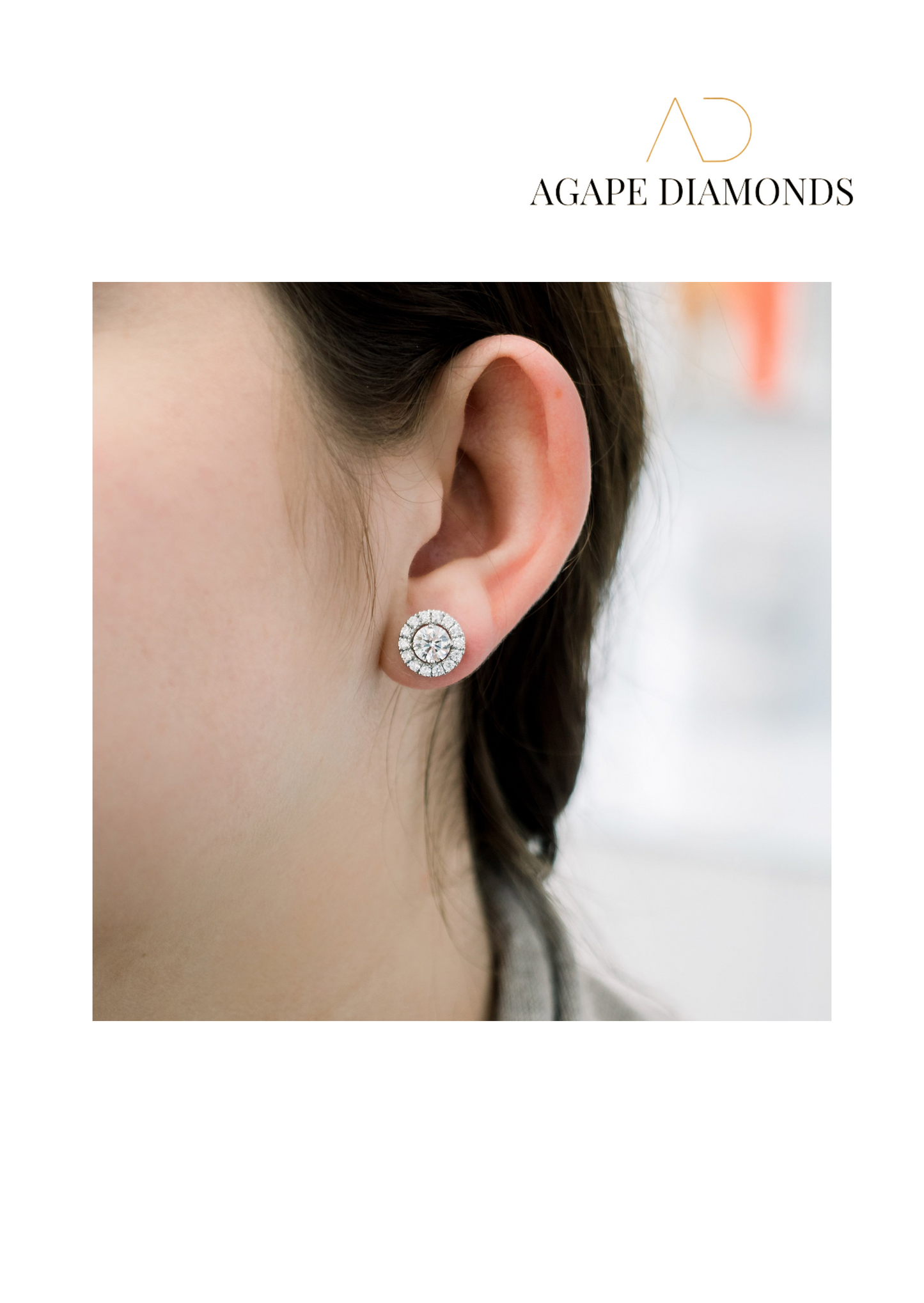 Agape Classic Earrings With Removable Halo Jacket