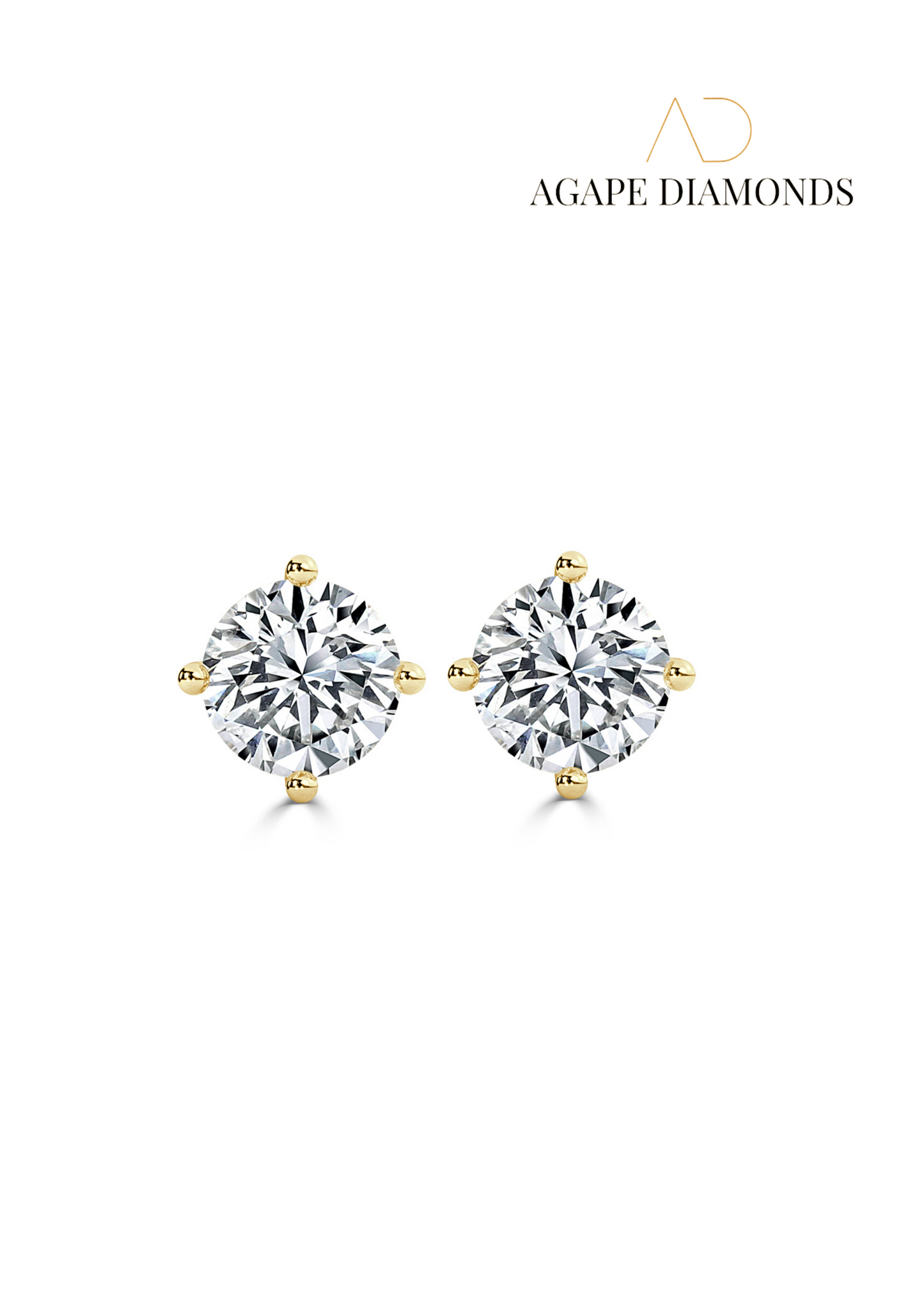 Agape Classic Round Cut Diamond Earrings(0.50 CT-2.0 CT)