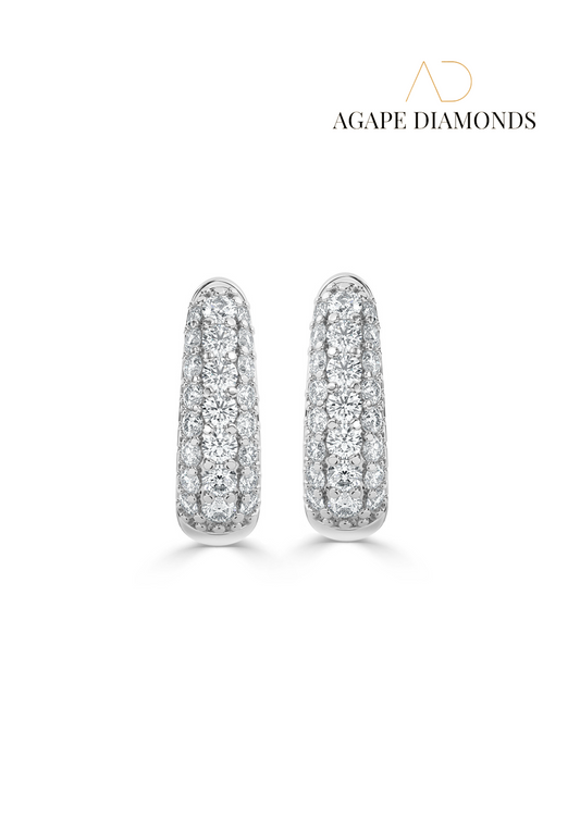 Agape Round Hoop Diamond Earrings