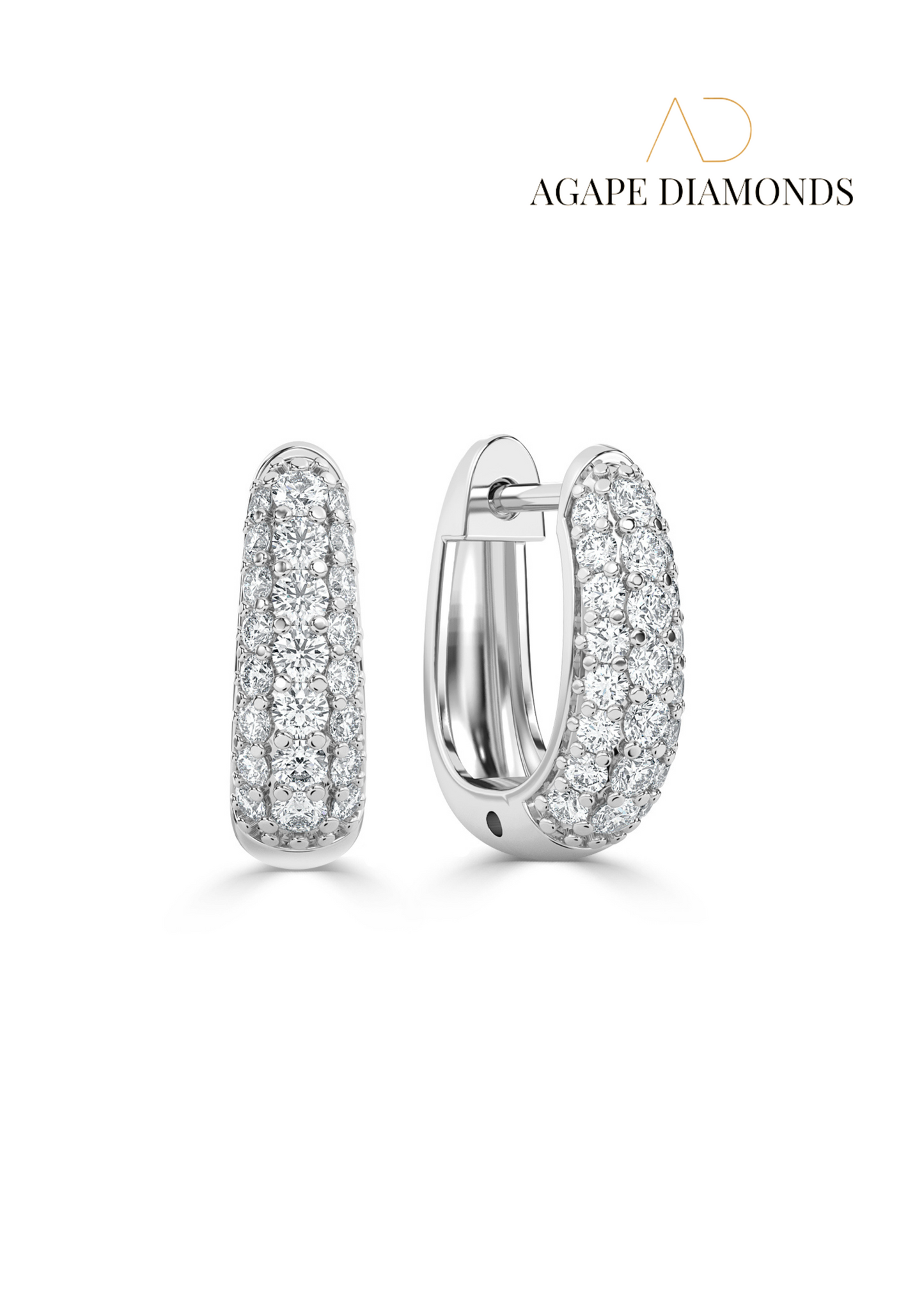 Agape Round Hoop Diamond Earrings