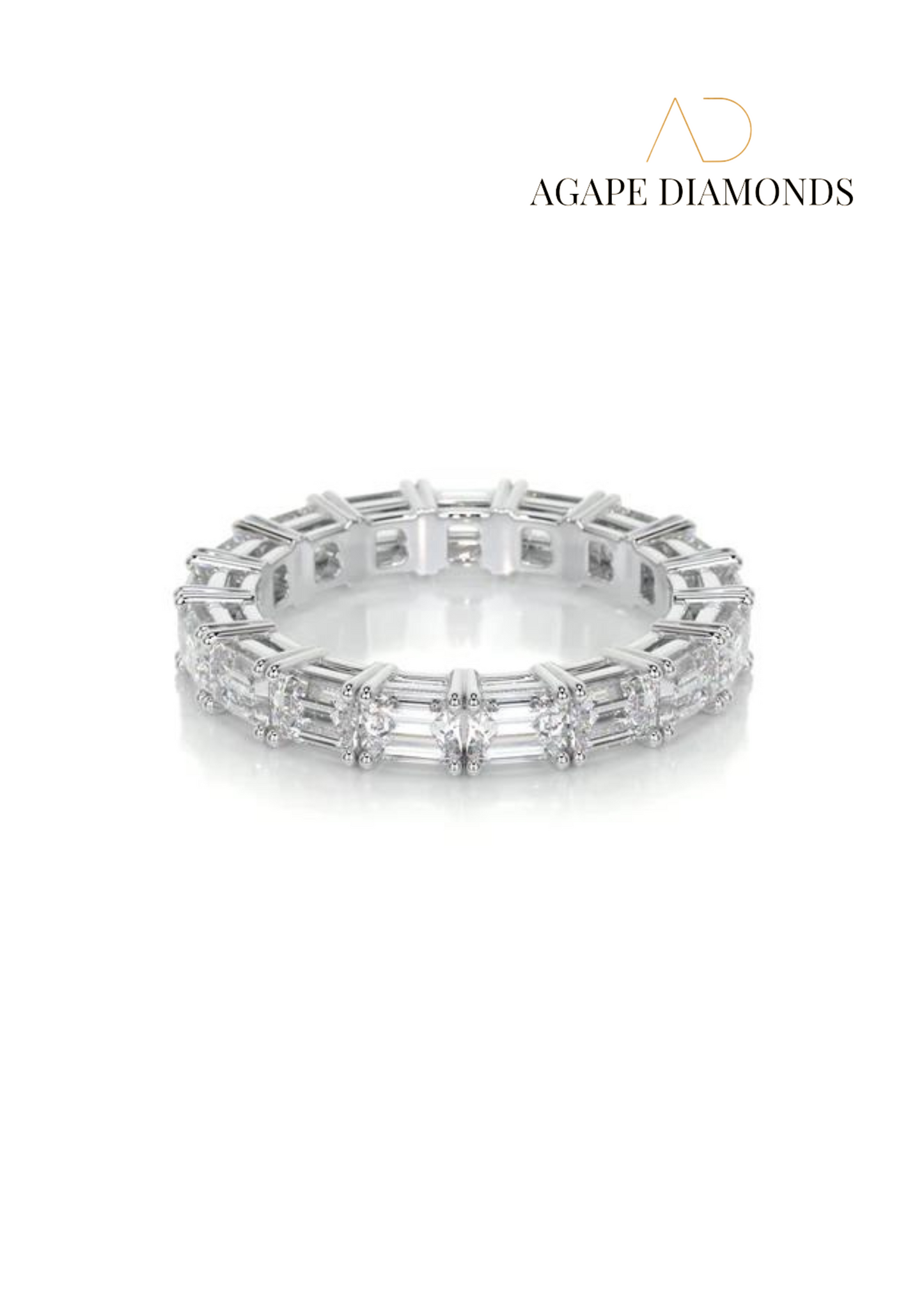 Agape Classic Emerald Cut Eternity Diamond Ring