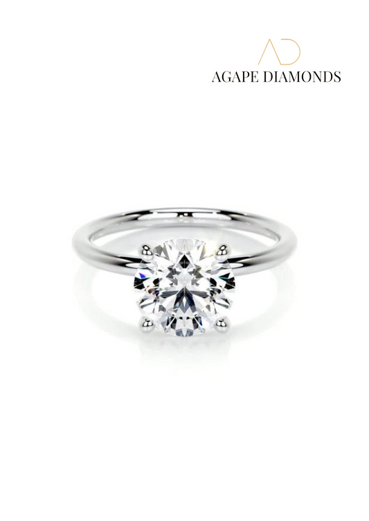 Agape Classic Round Cut Diamond Ring (0.5 - 2.0 CT)