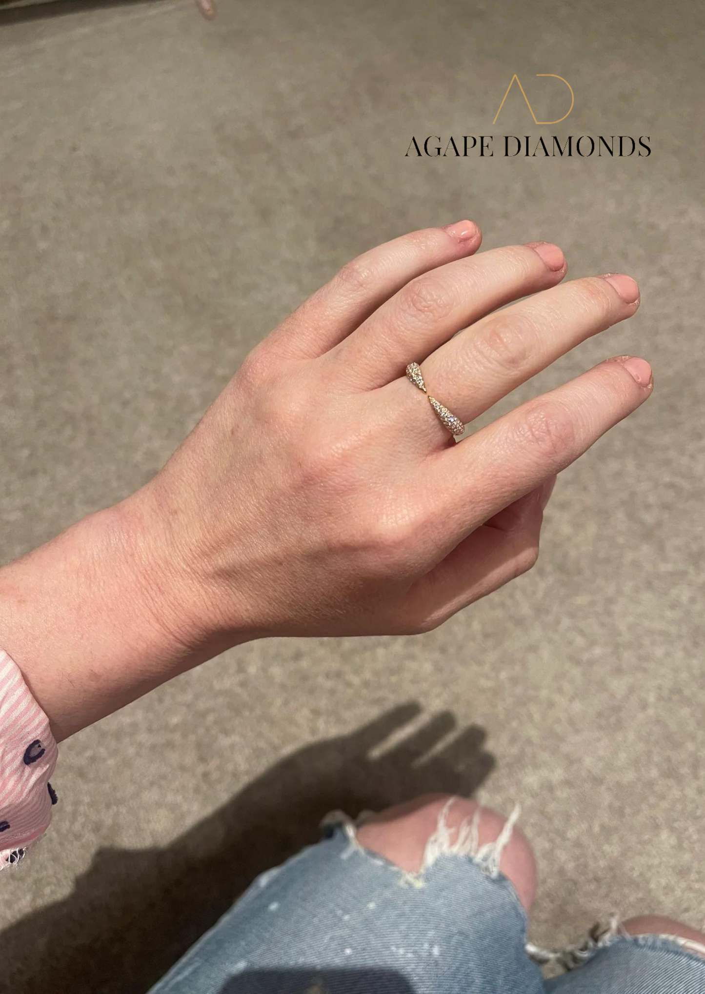 Agape Petite Diamond Claw Ring