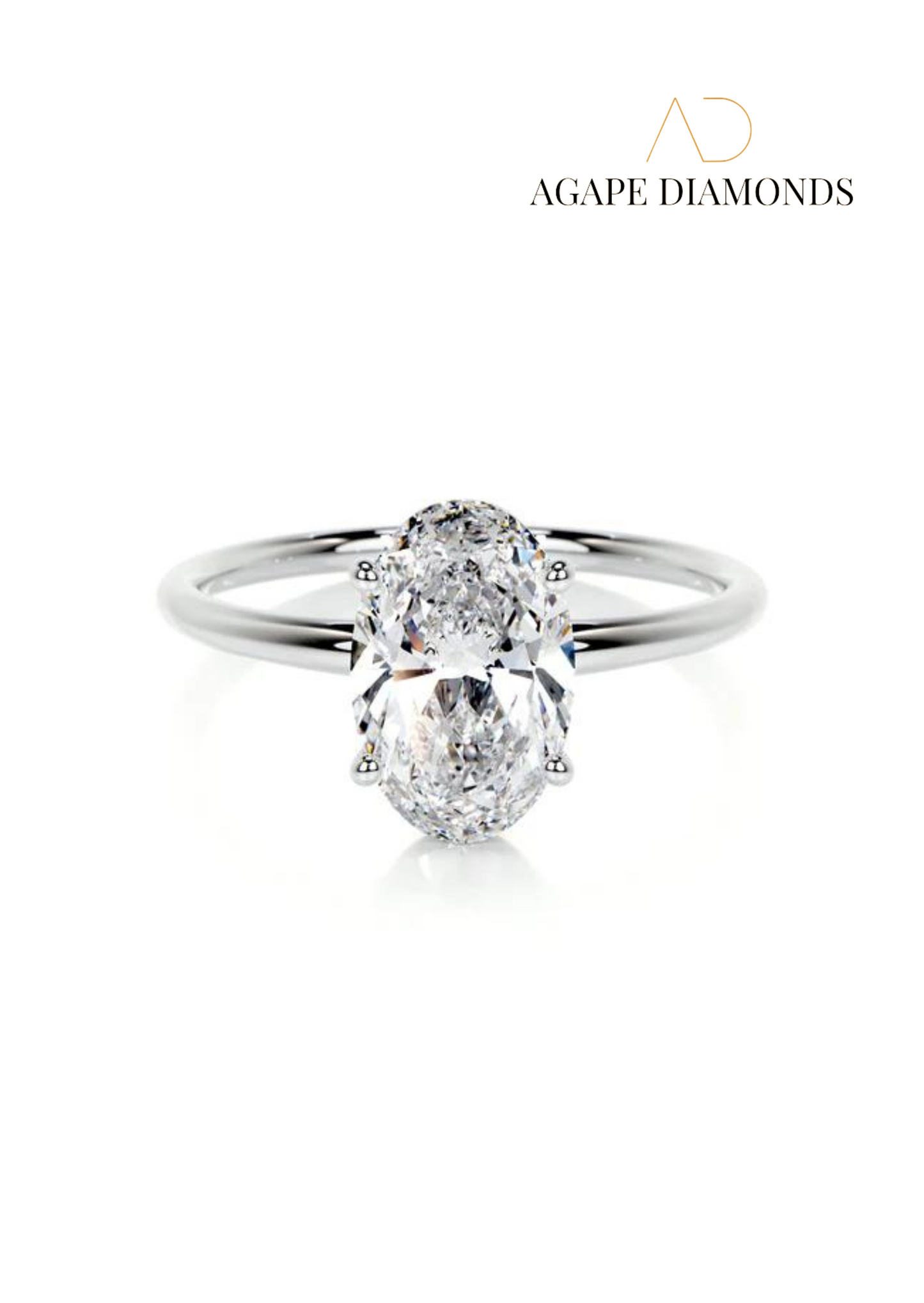 Agape Classic Oval Cut Diamond Ring (0.5-2.0 CT)