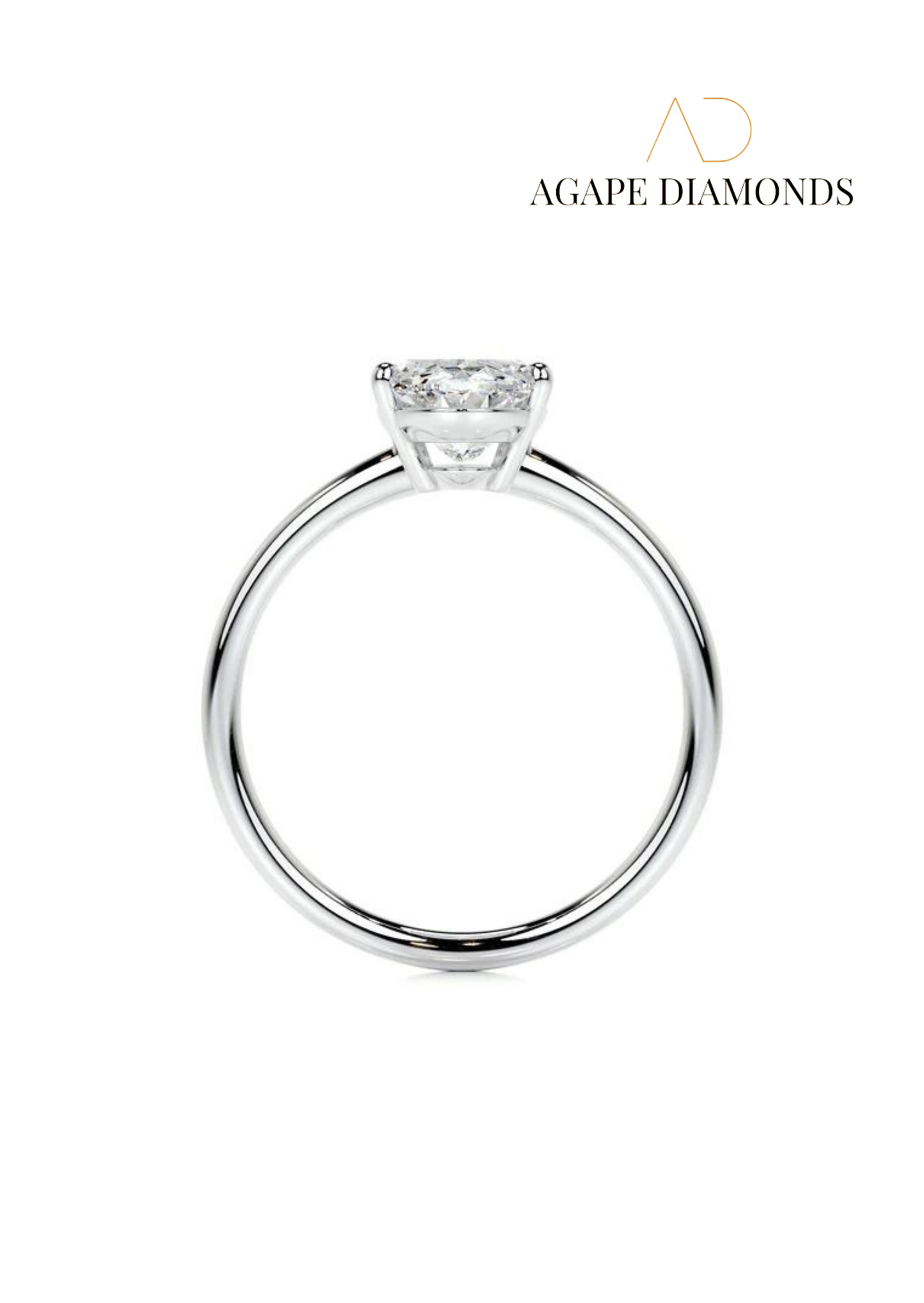 Agape Classic Oval Cut Diamond Ring (0.5-2.0 CT)