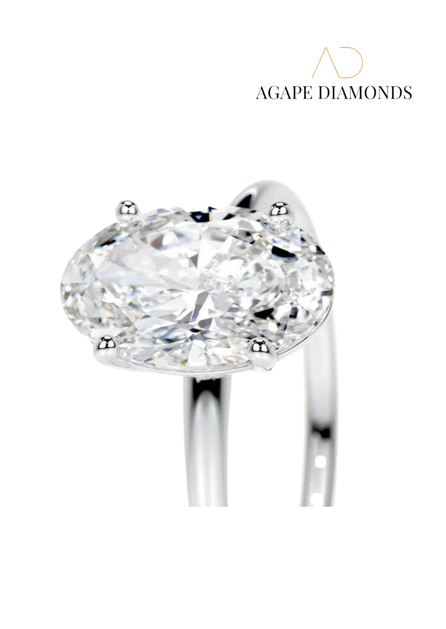 Agape Classic Oval Cut Diamond Ring (0.5-2.0 CT)