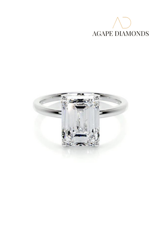 Agape Classic Emerald Cut Diamond Ring (0.5-2.0 CT)