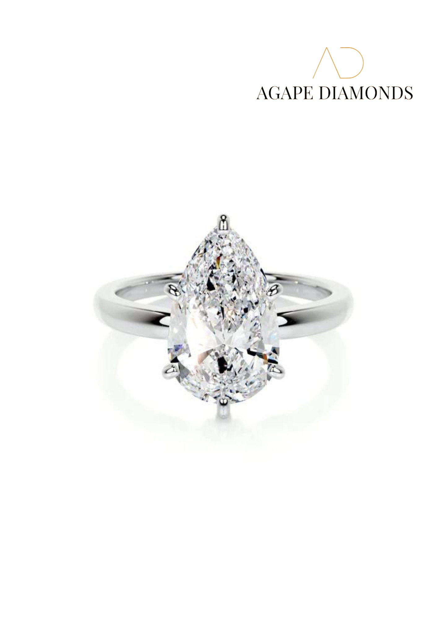 Agape Classic Pear Cut Diamond Ring (0.5-2.0 CT)