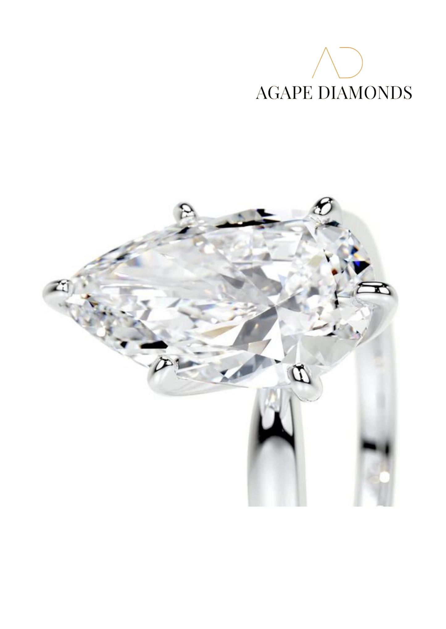 Agape Classic Pear Cut Diamond Ring (0.5-2.0 CT)