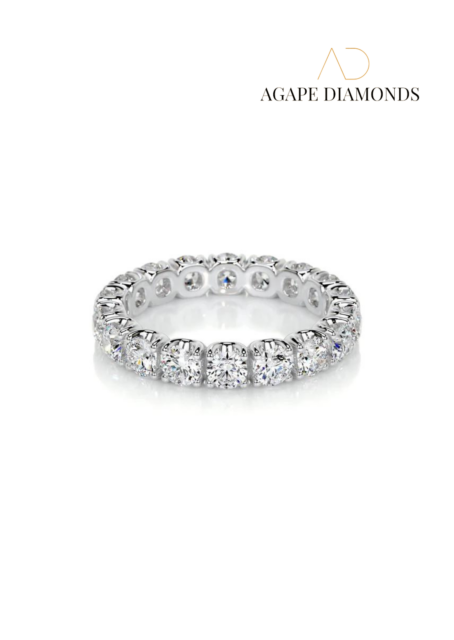 Agape Classic Round Cut Eternity Diamond Ring