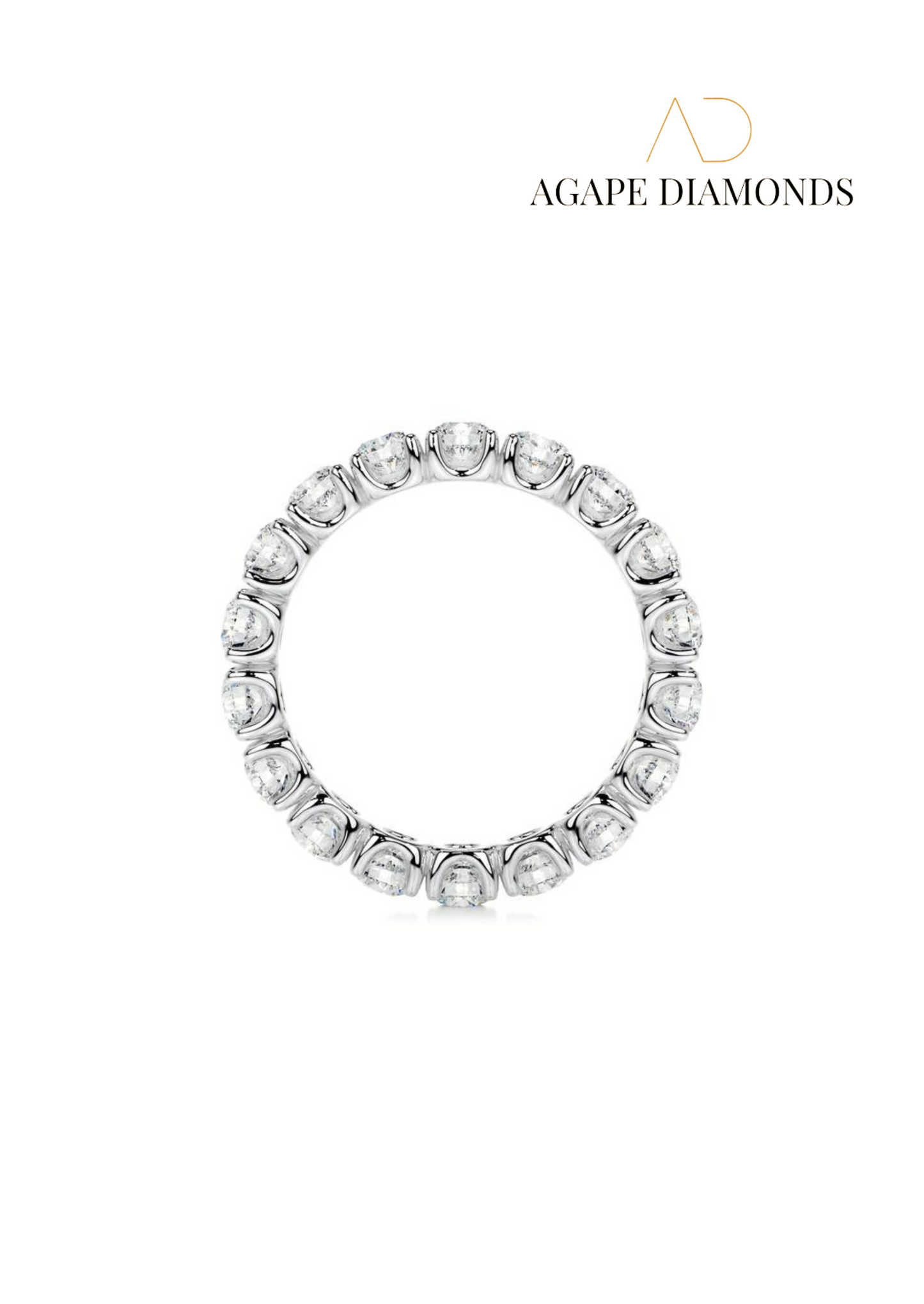 Agape Classic Round Cut Eternity Diamond Ring